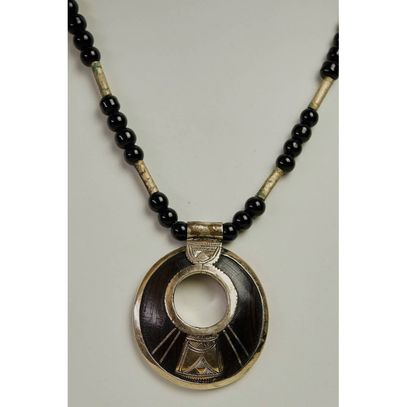 Tuareg necklace with ebony - circle _ 2