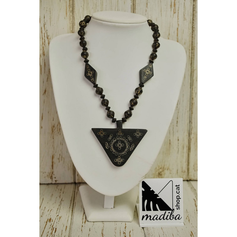 Hand-decorated Mauritania necklace in the shape of an inverted triangle