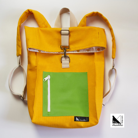 Fabric Backpack ROLL UP Yellow _ 1