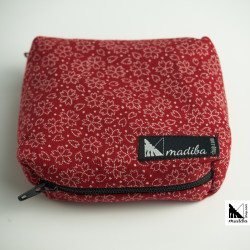 Double zip purse SAKURA RED