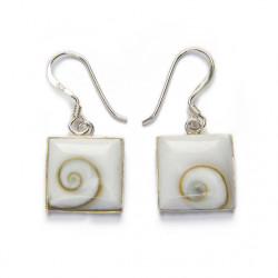 Silver and shell earrings (Eye of Chiva) _ 1
