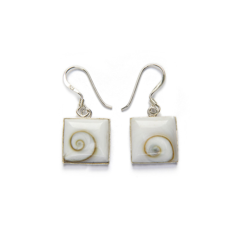 Silver and shell earrings (Eye of Chiva) _ 1