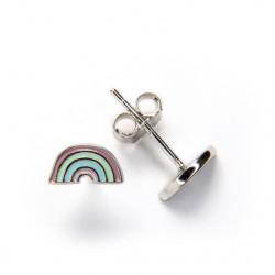 Enamelled sterling silver earrings - Rainbow| Madibashop
