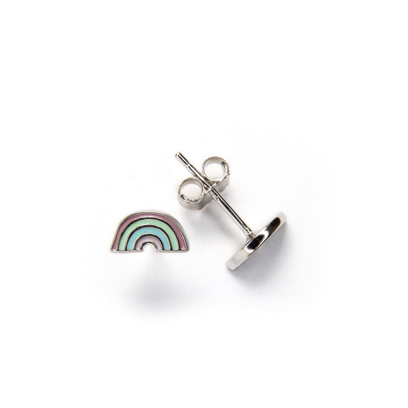 Coloured Rainbow - Enamelled sterling silver earrings _ 1