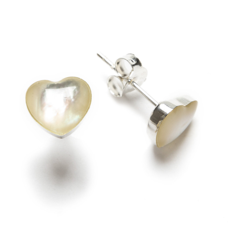Heart - Silver and mother-of-pearl earrings _ 1