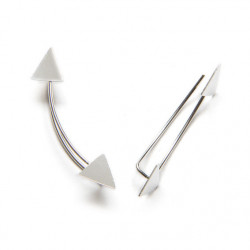 Sterling silver climbing earrings - Triangle| Madibashop