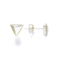Triangle - Silver and mother-of-pearl earrings