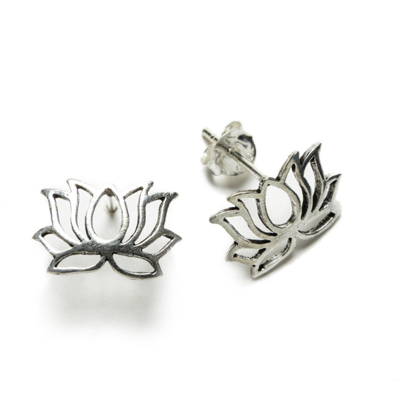 Lotus flower - Silver earrings _ 1
