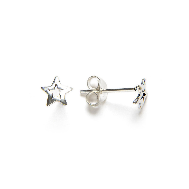 Star - Silver earrings _ 1