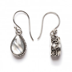 Ethnic Moonstone - Silver Earrings _ 1