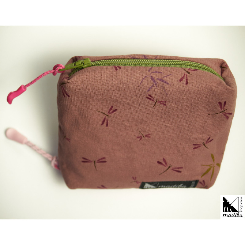 2 in 1 double wallets  DRAGONFLIES AND BAMBU LEAVES - PINK _ 3