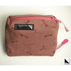 2 in 1 double wallets  DRAGONFLIES AND BAMBU LEAVES - PINK _ 4