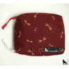 Porte-monnaie double 2 en 1 LIBELLULES ET FEUILLES DE BAMBOU - ROUGE _ 1