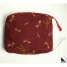 Porte-monnaie double 2 en 1 LIBELLULES ET FEUILLES DE BAMBOU - ROUGE _ 2