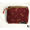 Porte-monnaie double 2 en 1 LIBELLULES ET FEUILLES DE BAMBOU - ROUGE _ 3